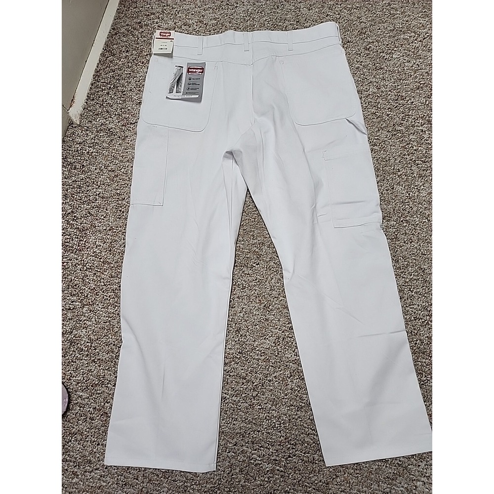 Wrangler Workwear Painters Pants Mens 40x30 White Relaxed Fit Jeans NWT